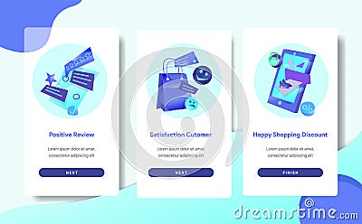 on boarding mobile app Positive Review Vector Illustration