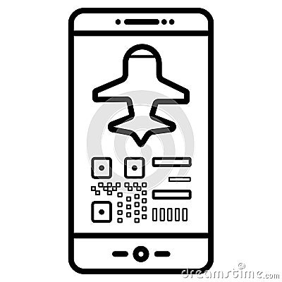 Boarding mobile pass flight sign icon Stock Photo