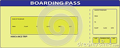 Boarding Pass Cartoon Illustration