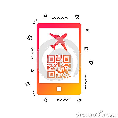 Boarding pass flight sign icon. Airport ticket. Vector Vector Illustration