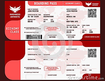 Logo Airlines & Blank Boarding pass Vector Illustration