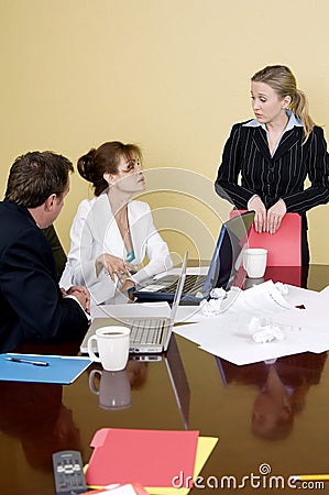 Boardroom conversation Stock Photo