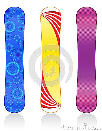 Boards for snowboarding vector illustration Vector Illustration