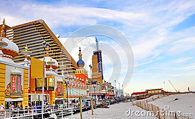 Boardwalk in Atlantic City, New Jersey Editorial Stock Photo