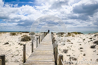 Barril Beach Algarve Portugal Stock Photo