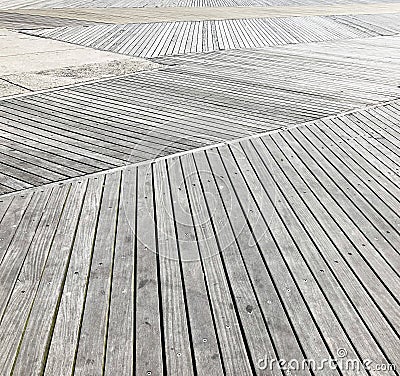 Boardwalk Boards At Varying Angles Stock Photo