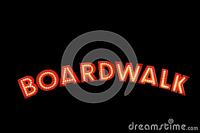 Boardwalk sign Stock Photo