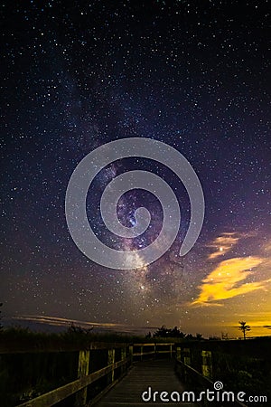 Boardwalk To The Milky Way Stock Photo