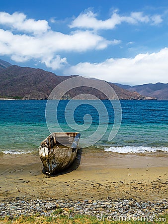 Boat in Bahia Concha Stock Photo