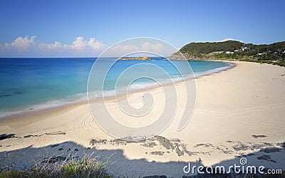 Boat Beach and scenic views to Statis Rock Stock Photo