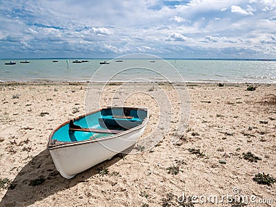 Boat on the beach in Southend Stock Photo