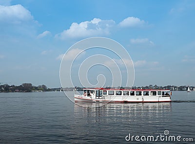 Boat on the binnenalster, hamburg Editorial Stock Photo