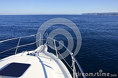 Boat bow, yatch vacation on the blue ocean Stock Photo