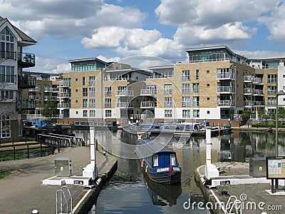 Boat at Brentford Marina, London, UK, Editorial Stock Photo