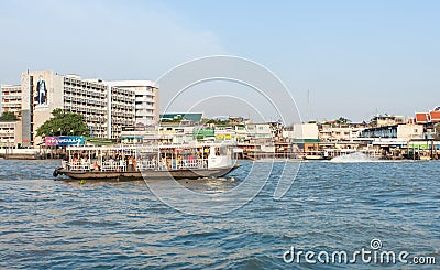 Boat on Chao Phraya river Editorial Stock Photo