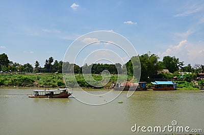 Boat in the Chao Phraya river Thailand Culture Stock Photo