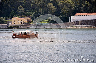 Boat crossing the Douro river Editorial Stock Photo