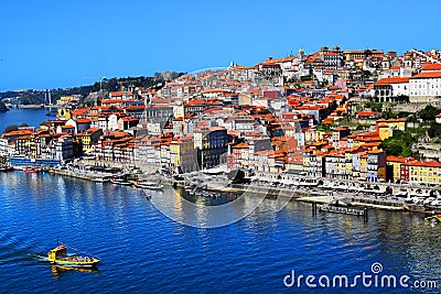 Boat crossing the Douro River Editorial Stock Photo