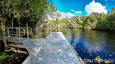 Boat dock of Hillsborough river Stock Photo