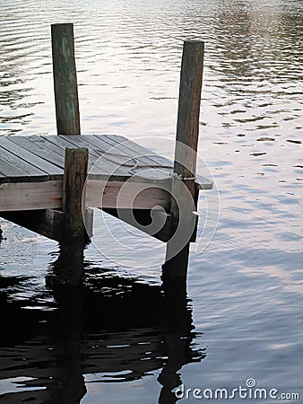 Boat Dock Reflection Stock Photo