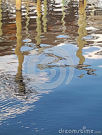 Boat Dock Reflection Stock Photo