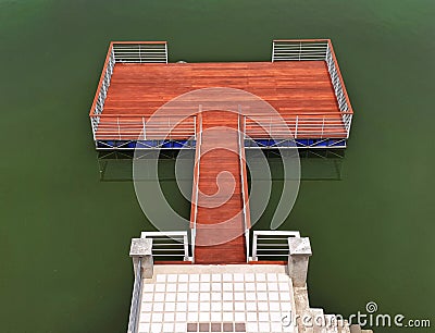 boat dock in the river Stock Photo