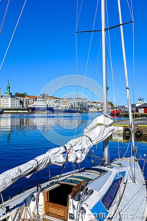 Boat docked in a port Editorial Stock Photo