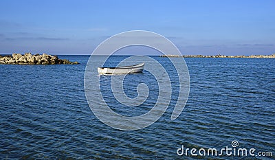 Boat drifting on sea Stock Photo