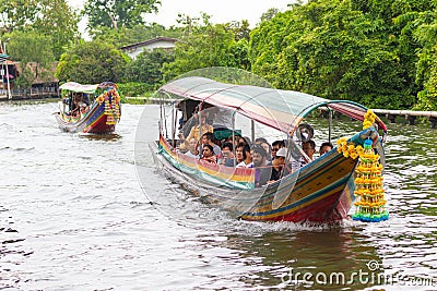 The boat express service support people Travelers and water travel For quickness as an alternative Editorial Stock Photo