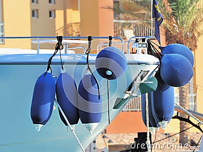 Boat fenders or bumpers Stock Photo