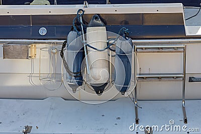 Boat Fenders Yacht Stock Photo