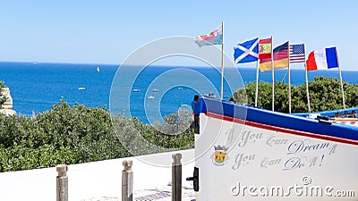 Boat with flags Portugal, Algarve Stock Photo