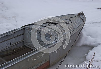 The boat froze Stock Photo