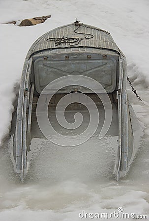 The boat froze Stock Photo