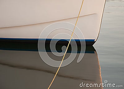 Boat hull and reflection Stock Photo