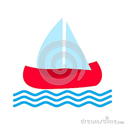 Boat icon. Vector illustration Cartoon Illustration