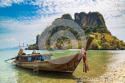 Boat at Koh Phak Bia island Stock Photo