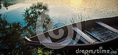 Boat in lake close up Stock Photo