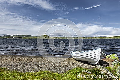 Boat at a lake in Norway fjell Stock Photo