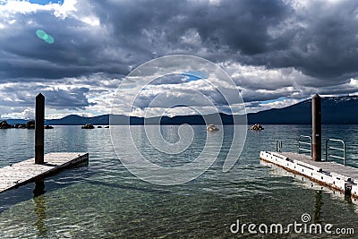 Boat launch at Lake Tahoe Stock Photo