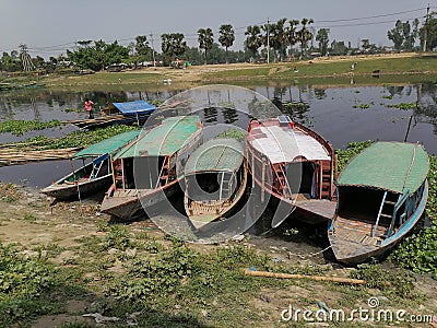 Boat Life river fisherman village Stock Photo