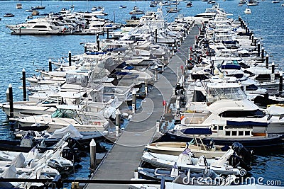 Boat Marina at Dusk Editorial Stock Photo