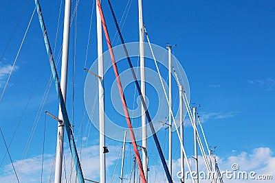 Boat masts Stock Photo