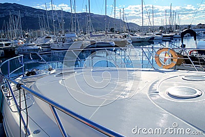 Boat mediterranean marina in Denia Alicante Spain Stock Photo