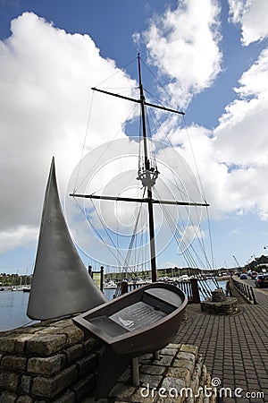 Boat memory monument in Kinsale harbour Editorial Stock Photo