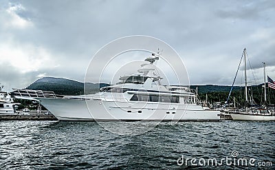 Boat mooring docks and fishing piers Stock Photo