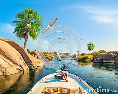 Boat on the nile Editorial Stock Photo