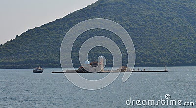 The boat and the Ostrvo island Stock Photo