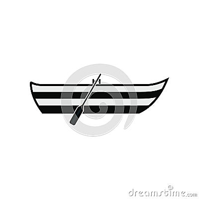 Boat with paddles icon Vector Illustration