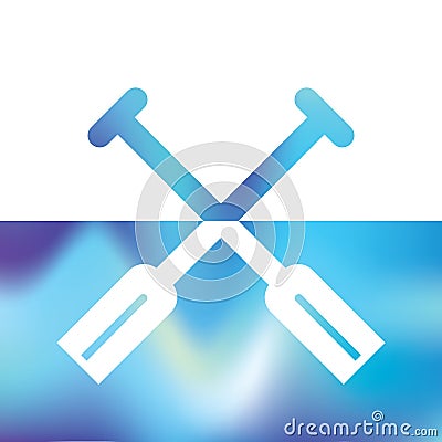 Boat paddles - symbol waterman - ships equipment Stock Photo